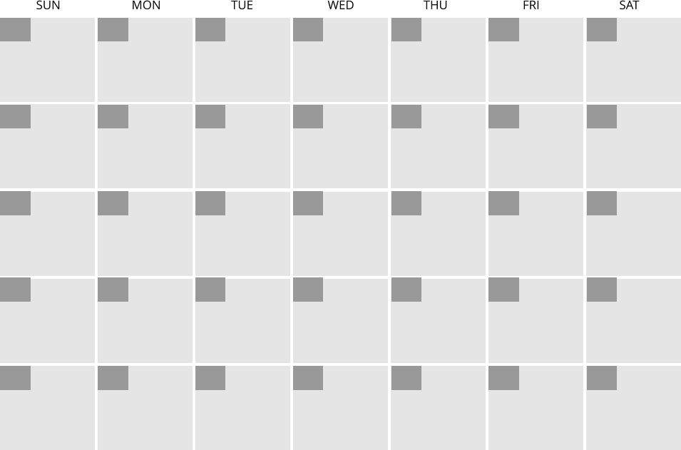 SUN MON TUE WED THU FRI SAT